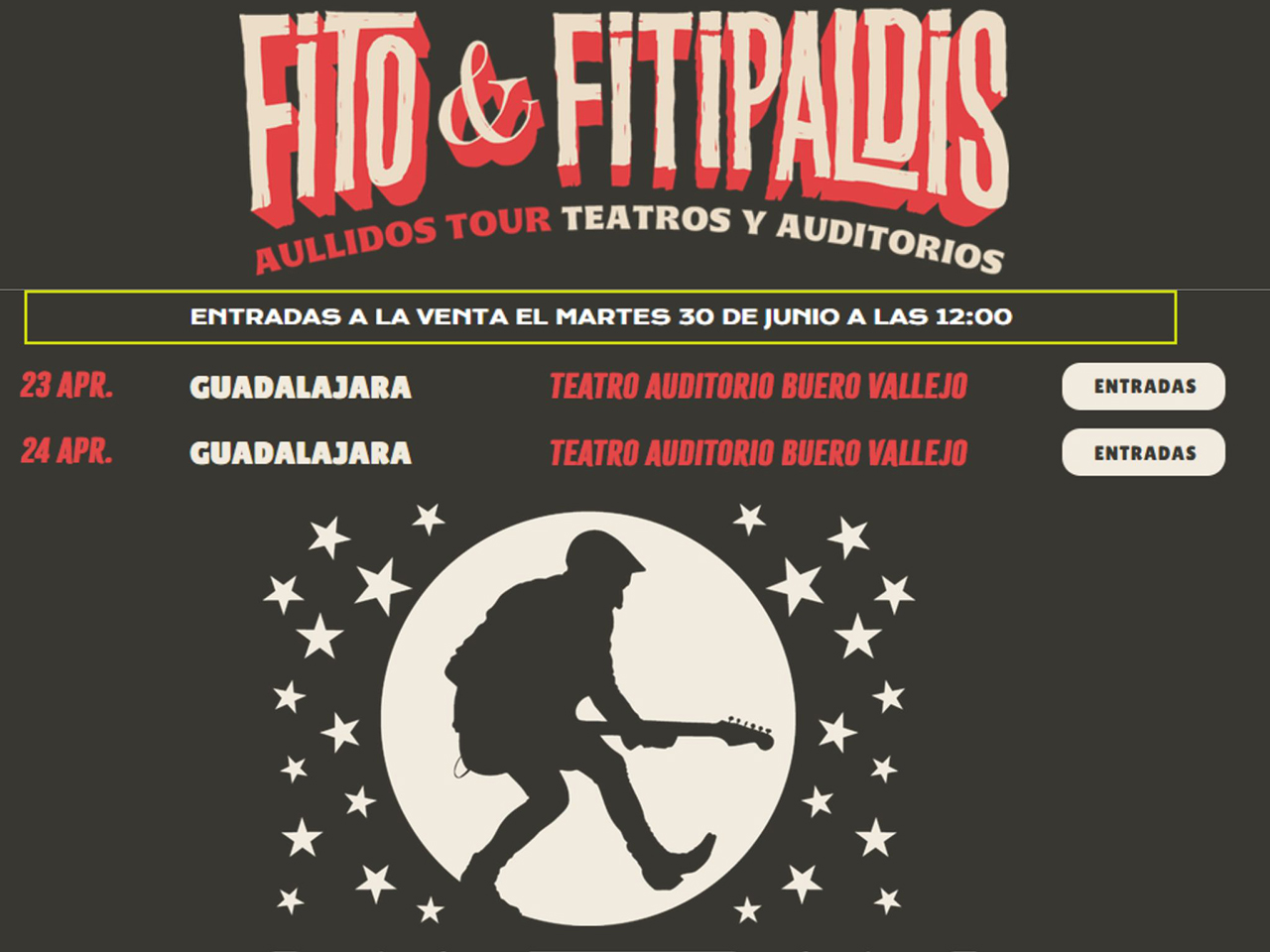 Fito y Fitipaldis abrirán el 25 aniversario del Buero Vallejo en Guadalajara: entradas a la venta hoy